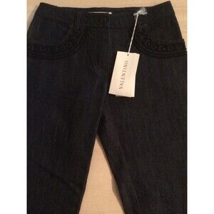 Valentino Women's Jeans Decorative Stitched Straight Leg Size 4 NWT